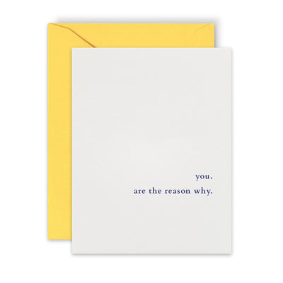 Beknown greeting card in collaboration with House of Pride, inspired by words from Dr Ronx, you. are the reason why.