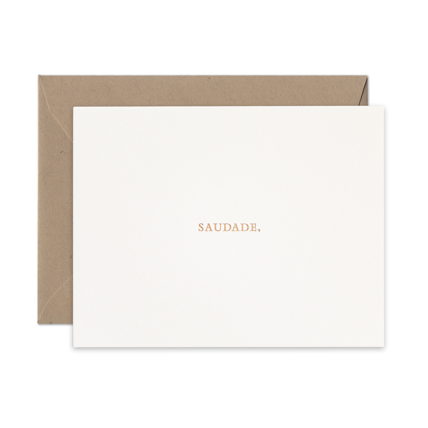 Gold foil letterpress greeting card by beknown. Saudade {Portuguese} 